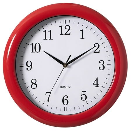 Decorative Classic Round Wall Clock For Living Room, Kitchen, Dining Room, Plastic