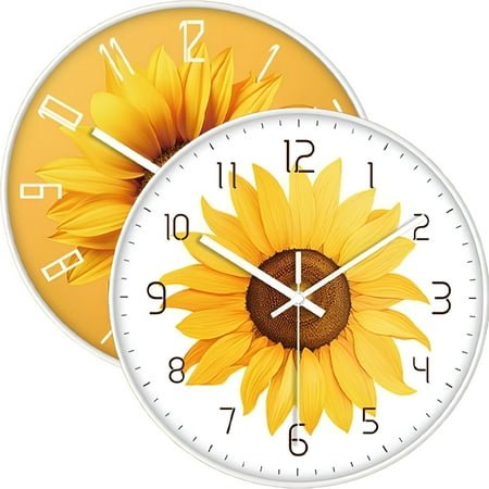 DESIGNICE 2Pcs Wall Clock,Contemporary Structure Modern Wall Clock,Visual Enhancement Bathroom Clock,Combination Style1,8&10In
