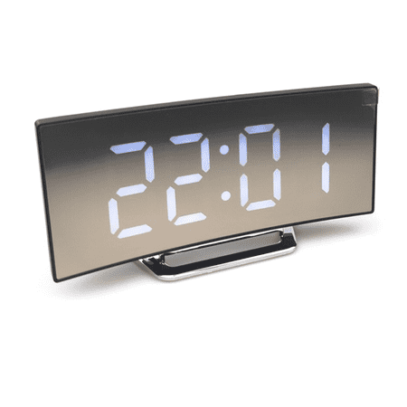 DESIGNICE Alarm Clock Quiet Operation No Noise Digital Clock Large Screen Led Display Large Digital Wall Clock White
