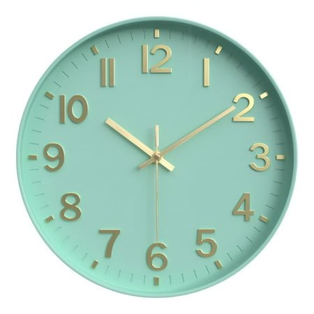 DESIGNICE Wall Clock,Elegant Numbers Modern Wall Clock,Quiet Sweep Bathroom Clock,Style1,12In