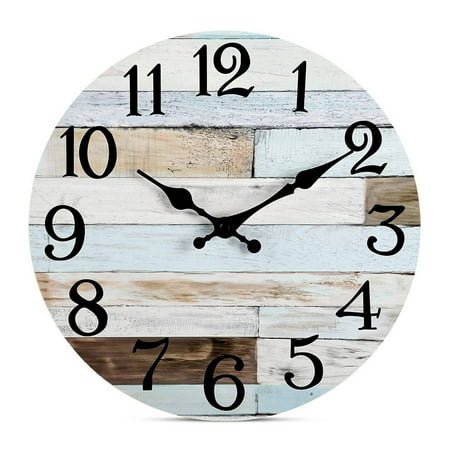DESIGNICE Wall Clock,Elegant Wood Grain Design Large Wall Clock,Battery-Operated Convenience Small Wall Clock,Style5