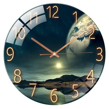 DESIGNICE Wall Clock,Fashionable Transparent Dial Small Wall Clock,Modern Design Sleek & Elegant Wall Clocks Battery Operated,Style1