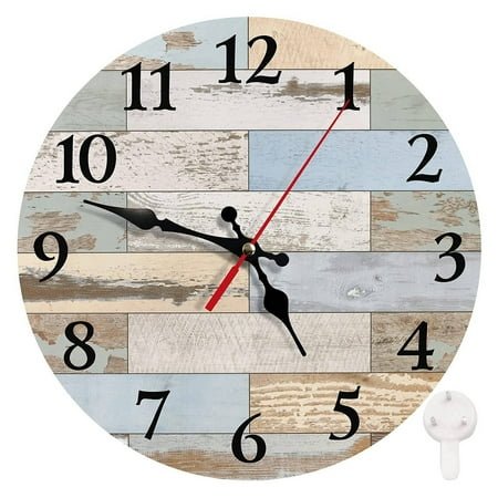 DESIGNICE Wall Clock,Retro American Style Design Wall Clocks Battery Operated,Easy Installation with Back Slot Design Kitchen Clock,10,Style3