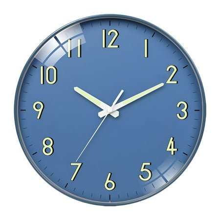 DESIGNICE Wall Clock,Smooth Contours Modern Wall Clock,Gentle Brilliance Bathroom Clock,Style1,14In