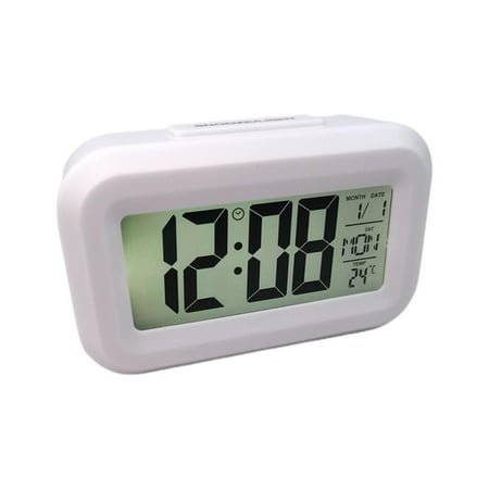 Digital Display Alarm Clock Battery Operated Snooze light Colors 5 Night Q0M2