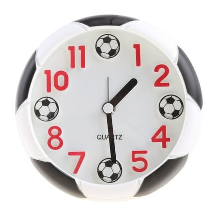 Digital Pointer Alarm Clock Round Football Needle Table Clock for Kids Boys