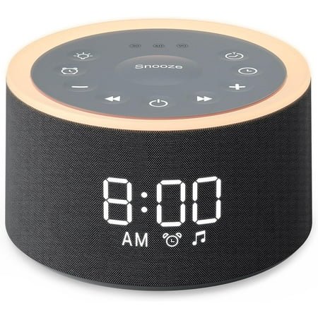 Dreamegg D1+ Sound Machine & Alarm Clock - Sound Machine for Sleep, White Noise Machine with 29 Soothing Sounds, Night Light, 0-100% Dimmable, White Noise Alarm Clock for Bedrooms Adults Baby