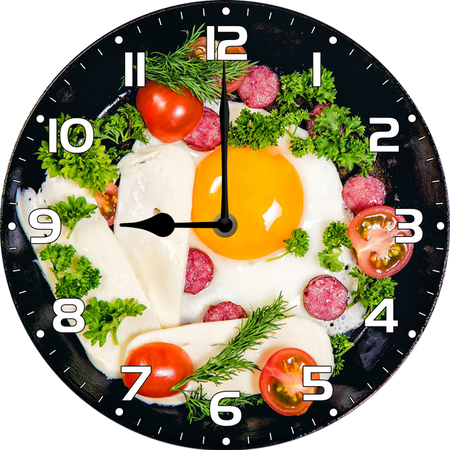 Egg Based Food Wall Clock 10 Inch Silent Non-Ticking Home Kitchen Decor,Battery Operated for Bathroom Bedroom Living Room Office