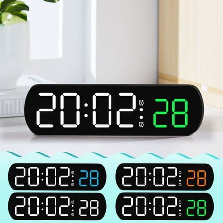 Electronic Clock Multi-functional LED Alarm Clock Temperature Jump Seconds Display Countdown Bedside Clock,New Release,Vsgery,Blue