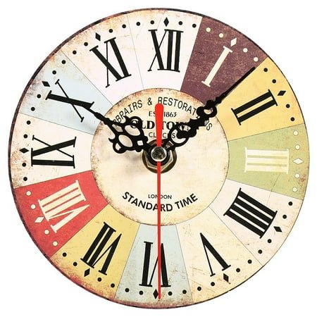 Elegant European Style Round Timepiece for Home or Office Decor #8 Antique MDF Wall Clock