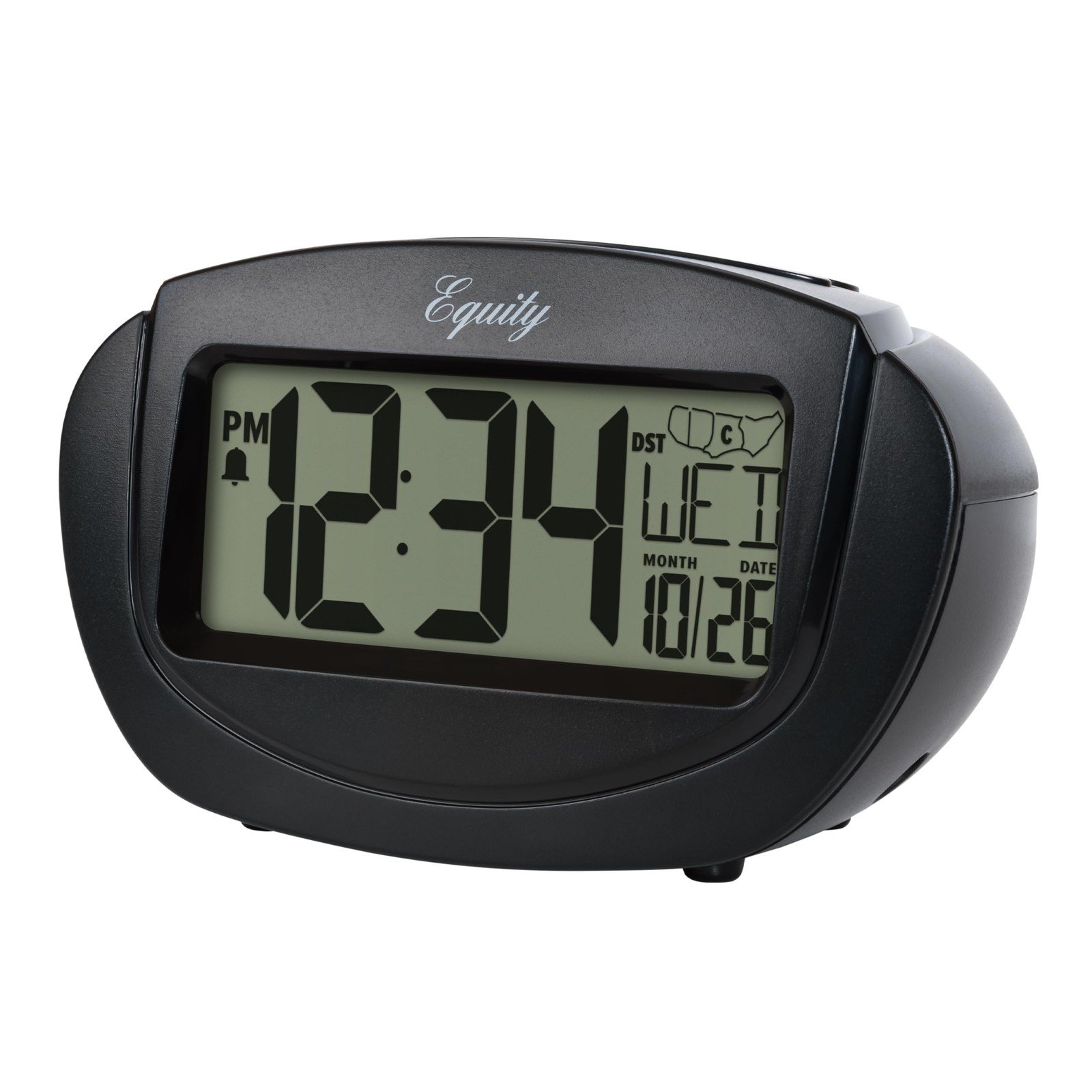 Equity by La Crosse 31022 Insta-Set LCD Alarm Clock, Black