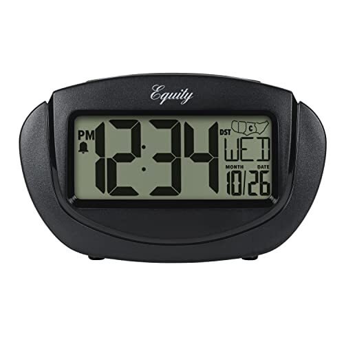 Equity By La Crosse 31022 Instaset Lcd Alarm Clock Black