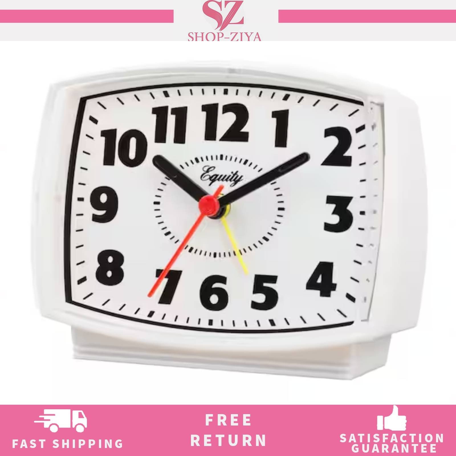 Equity by La Crosse 33100 Electric Silent Analog Alarm Clock with blue light