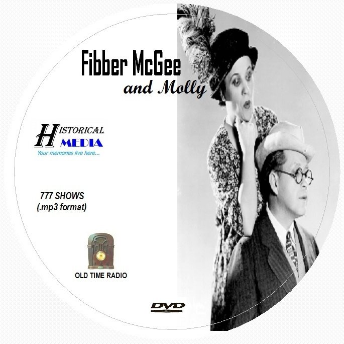 FIBBER McGEE AND MOLLY - 777 Shows Old Time Radio In MP3 Format OTR On 1 DVD