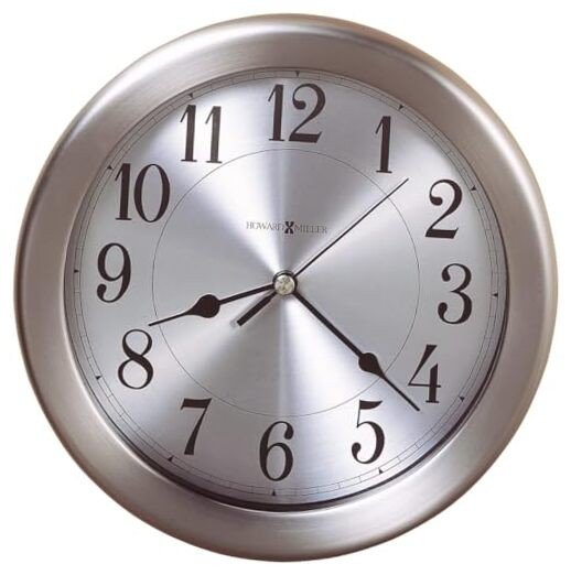 Filer Wall Clock II 549-679 - 8.5-Inch Round Brushed Nickel-Finished Filer II