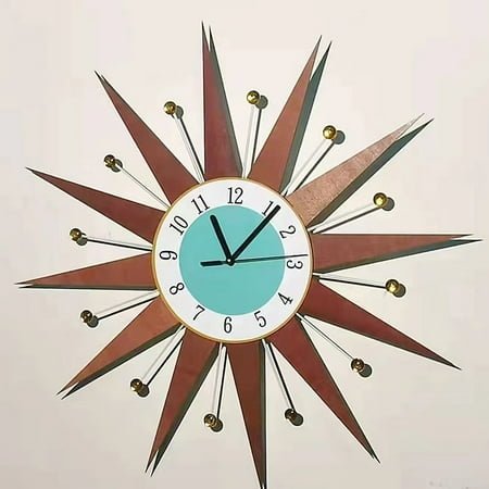Flat PVC Medieval Style Starburst Sunburst Clock Wall Clock