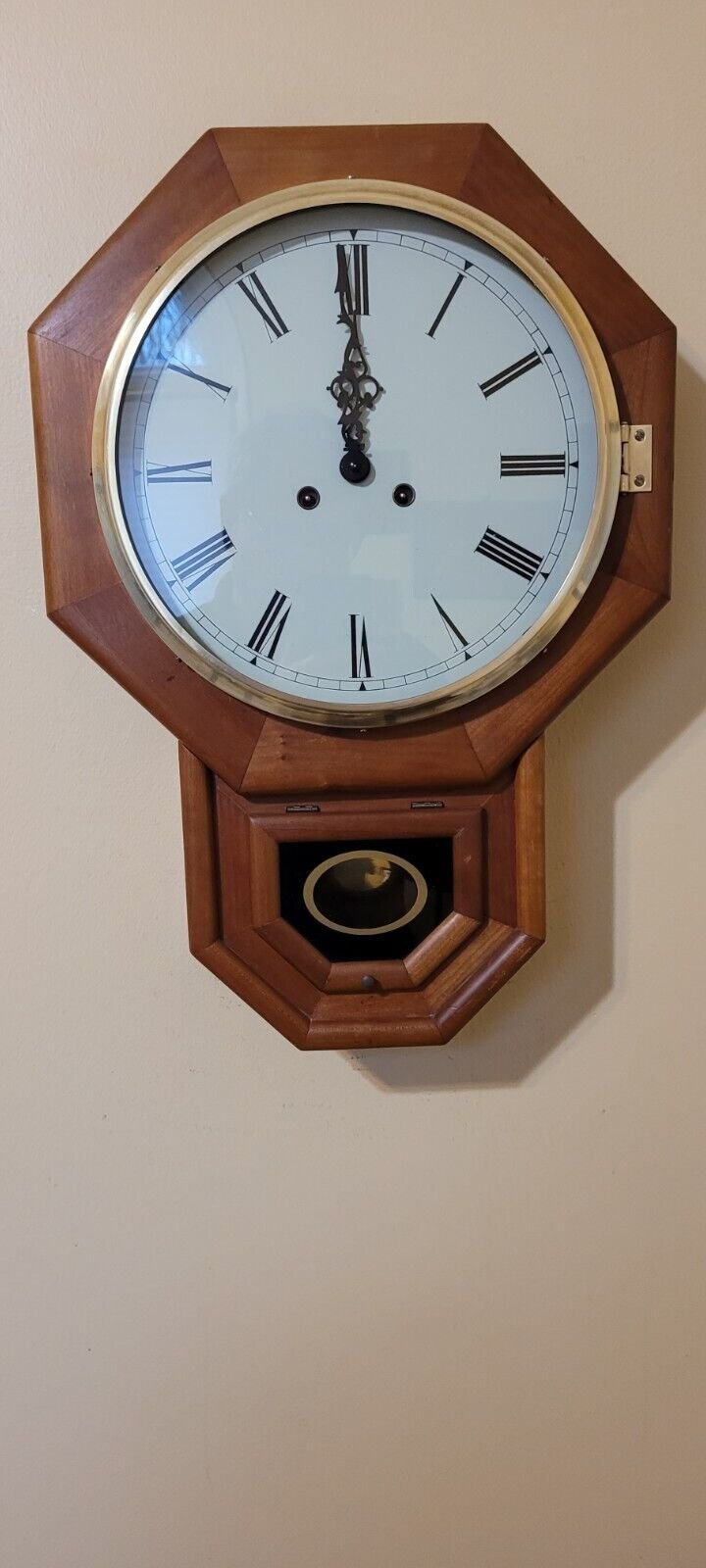 Franz Hermle School House Wall Clock with Chimes Exceptional and Working