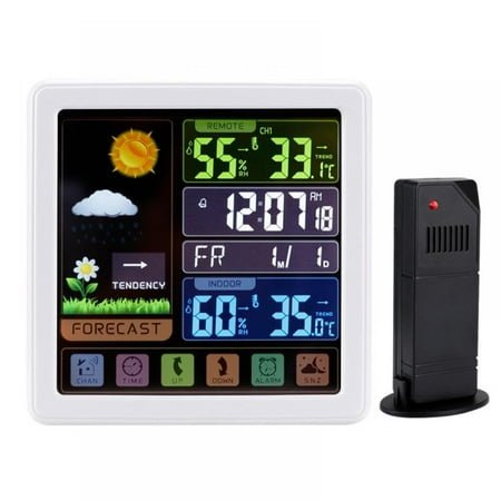 Full Weather Clock Weather Station Indoor Outdoor Color Display Weather Atomic Clock