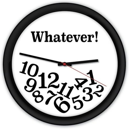 Funny Whatever Wall Clock - Black Room Decor Gift