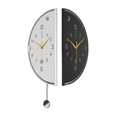 Gitohoni Double Sided Corner Wall Clock Decorative Clock for Office Dining Room Study Round Large