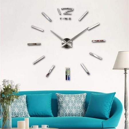 GOOHOCHY 1Set Wall Clocks For Living Room Frameless Wall Clock Square Shape Acrylic Metal Timekeeping For Home Decor