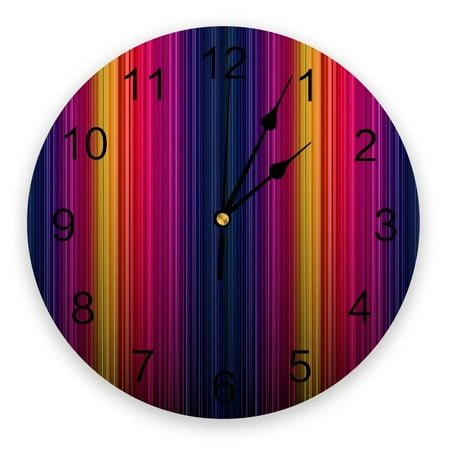 Gradient Stripes Wall Clocks Brief Design Silent Home Cafe Office Wall Decor Clocks for Kitchen Wall Art Large Wall Clocks 25cm