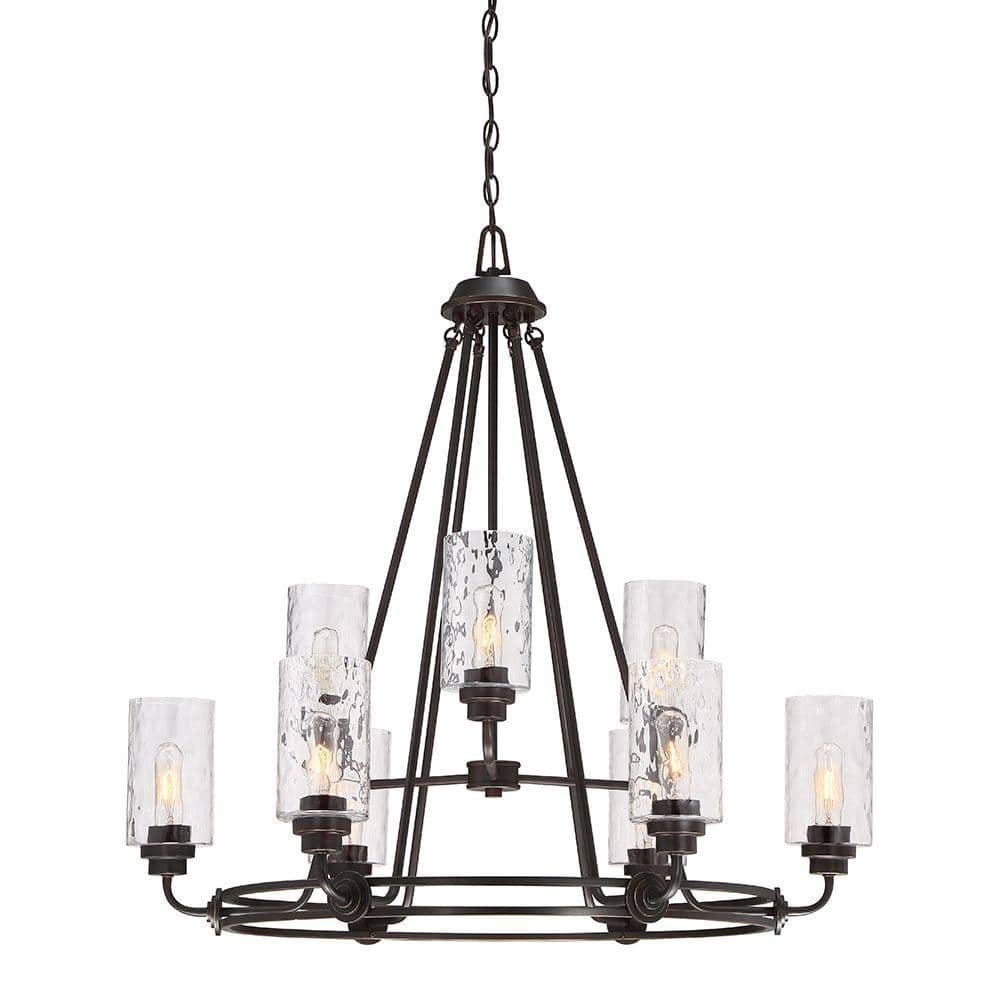 Gramercy Park 9-Light Old English Bronze Rustic Wagon Wheel Chandelier for Dining...
