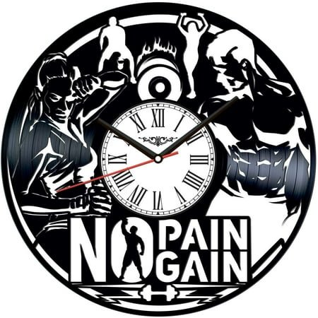 Gym Vinyl Record Wall Clock Retro style Wall clock Silent Home Decor Unique Art Special Home Accessories Creative Personality Gift