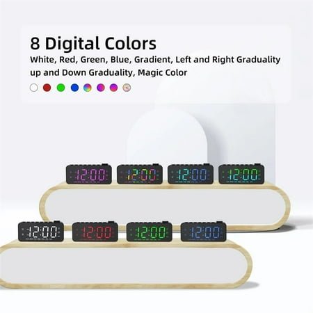 GYZ01 Cute 2024 For Radio Digital Alarm Clock 8 Colors RGB Color Changing Table Digital Clock Sleep Timer Dual Alarm 12/24H Electronic LED Clock