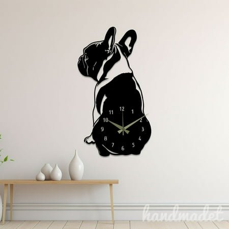 Handmadetneonsign French Bulldog Wall Clock Unique, Year Date Round Wall Clock, Text Oversize Wall Clock 60317