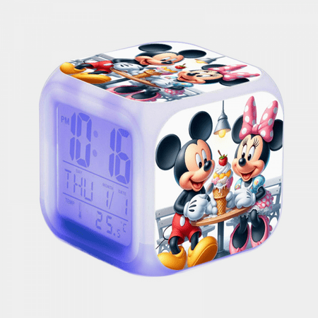 HANNTAOO Digital Alarm Clock for Kids, Mickey_Mouse Pattern 7 LED Color Changing Wake Up Clock with Thermometer Function and Night Light, Gift for Boys Girls A93-049 HTNL#049