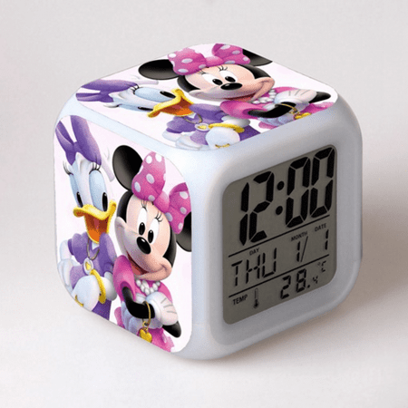 HANNTAOO LED Alarm Clock Mickey_Mouse Pattern Creative Desk Table Clock Glowing Electronic Colorful Digital Clock for Unisex Adults Girl Boy Kids Children Toy Birthday Present Gift HTNL#505