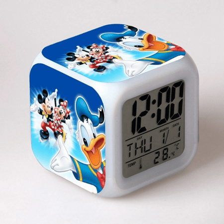 HANNTAOO LED Alarm Clock Mickey_Mouse Pattern Creative Desk Table Clock Glowing Electronic Colorful Digital Clock for Unisex Adults Girl Boy Kids Children Toy Birthday Present Gift HTNL#493