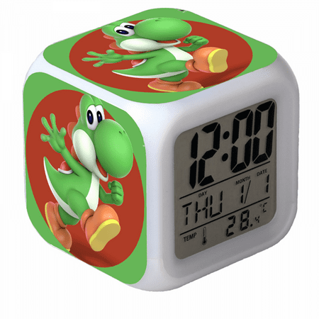 HANNTAOO LED Alarm Clock Super_Mario Pattern Creative Desk Table Clock Glowing Electronic Colorful Digital Clock for Unisex Adults Girl Boy Kids Children Toy Birthday Present Gift HTNL#306
