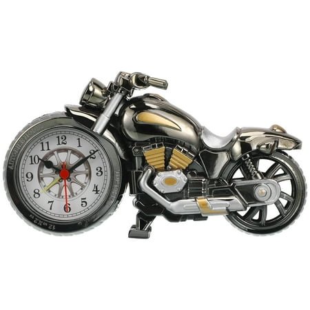 Homoyoyo 1Set Vintage Motorcycle Alarm Clock with Quartz Movement for Home and Daily Use