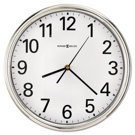 Howard Miller 12''X 12 Silver/White Analog Round Wall Clock