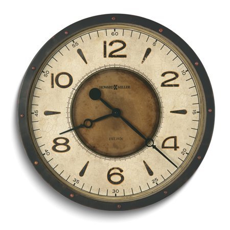 Howard Miller Kayden Gallery 20.5 Black Finish Wall Clock w/Rust & Bronze Tones