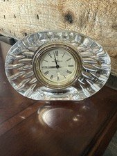 Howard Miller Oval Cut Glass Mantel Desk Alarm Clock Made In Japan 4RE999