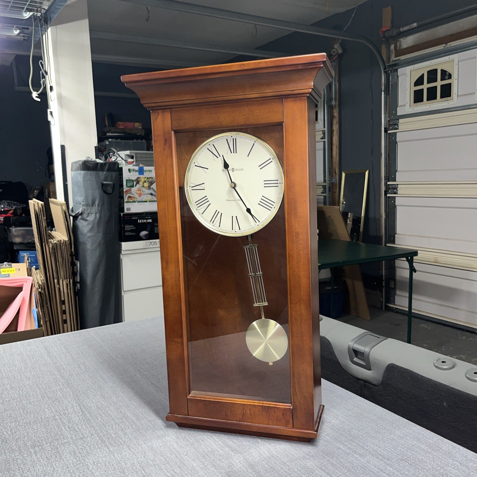 Howard Miller Westminster Pendulum Chime Wall Clock 625-468 Cherry Bordeaux NiCE