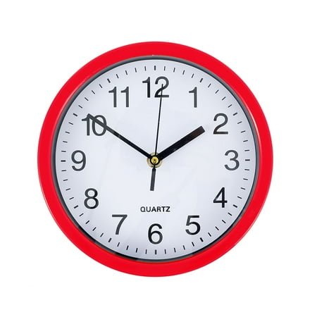 Hvxrjkn Modern Wall Clock, 8 Inch Large Round Silent Non-Ticking Wall Clock, Big Numbers Quartz Wall Clock for Office School Home Living Room Bedroom