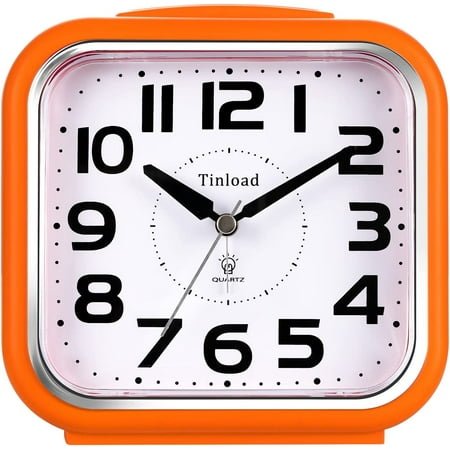 HYKE 5.5 Extra Large Analog Alarm Clock Silent Non Tic, Gentle Wake, Beep Sounds, Increg Volume, Battery Operated e and Manual Light, Easy Set
