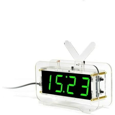HYKE DIY Electronic Voice Clock Kit - 4-Digit Digital, Soldering ject for Students and Beginners, Cute Alarm Clock DIY Kit for Learning Electronics