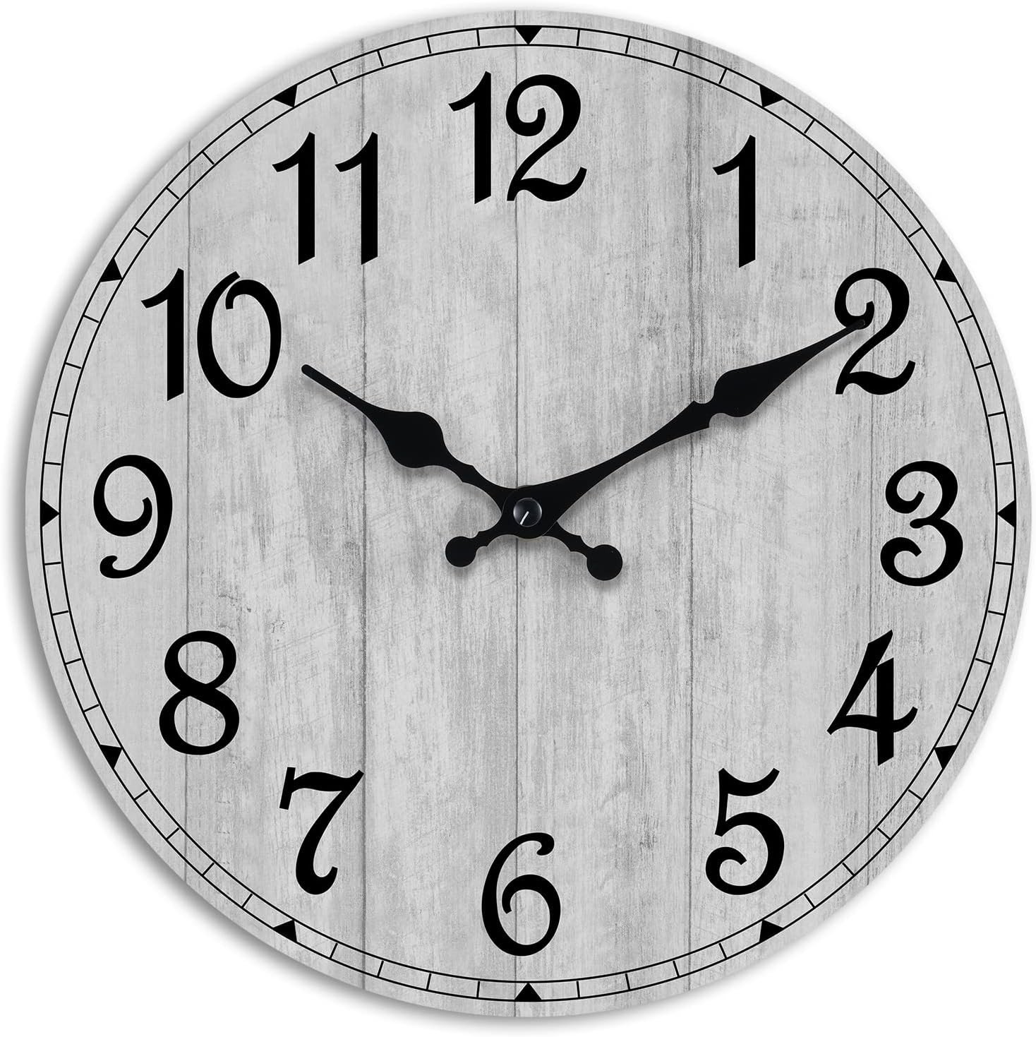 HYLANDA Wall Clock, Rustic Wall Clocks Battery Operated Silent Non Ticking, Coun
