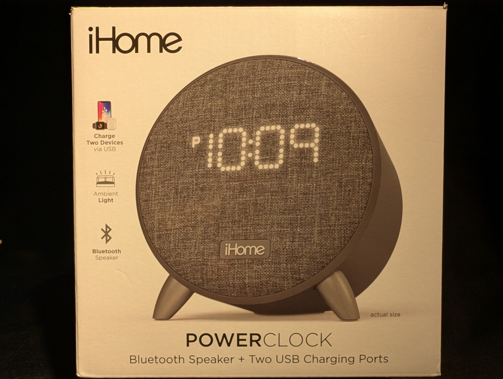 iHome Power Clock Alarm Bluetooth Speaker+2 USB Charging Ports, FREE SHIP