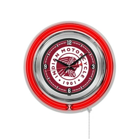 Indian Motorcycle 15 Double Neon Wall Clock