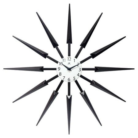Infinity Instruments Starburst Dark Brown Modern 24.5-inch Analog Wall Clock