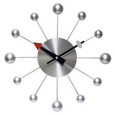 Infinity Instruments Wall Clock Silver Orb Metal Spoke Modern Decorative Elegant