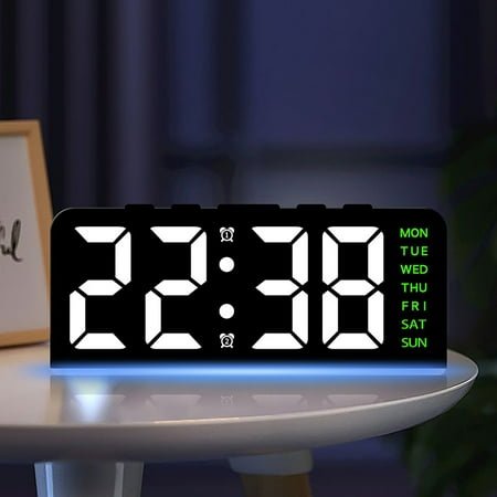 Innovative LED large character digital clock, ambient light, date table clock, multi-functional digital alarm clock