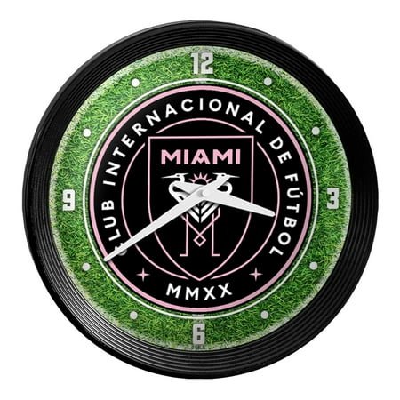 Inter Miami CF 15 Ribbed Frame Field Wall Clock