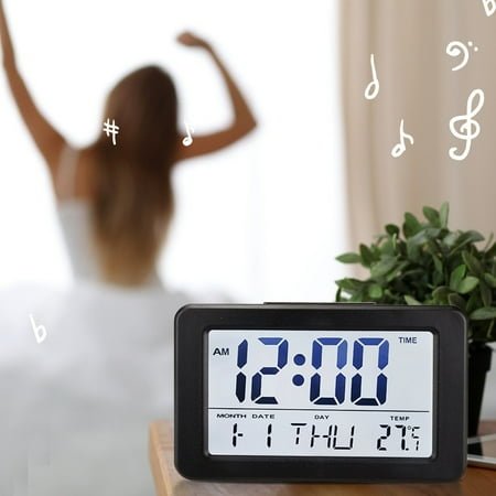 JGF844 Smart Night Digital Alarm Clock With Indoor Temperature Operated Desk Small Clock